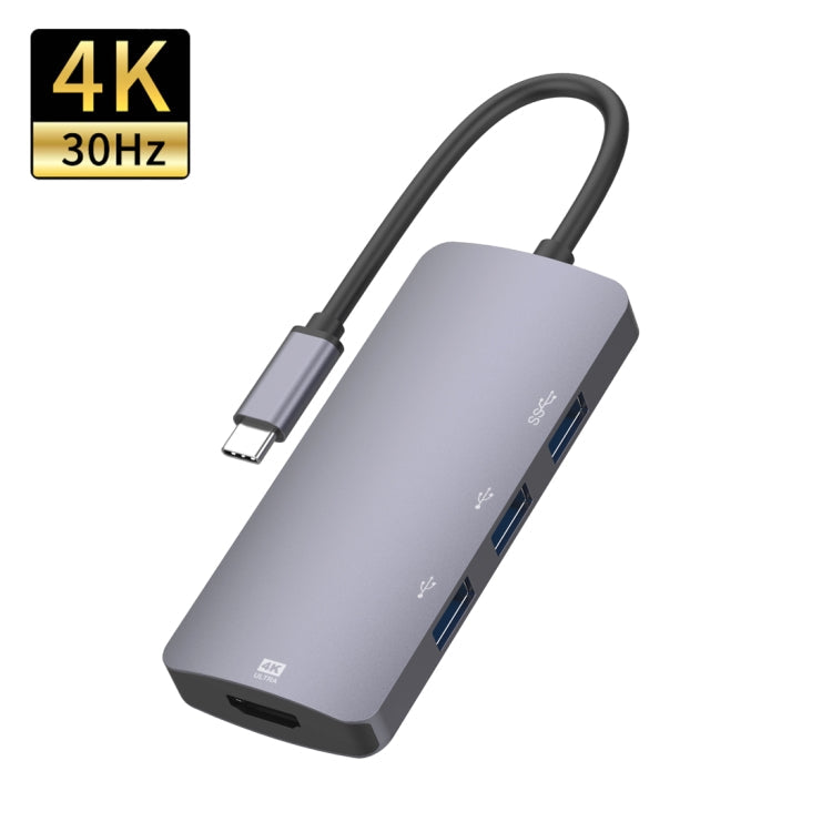 UC912 4 in 1 4K 30Hz USB 3.0 + 2 x USB 2.0 to USB-C / Type-C Multifunctional HUB Adapter My Store