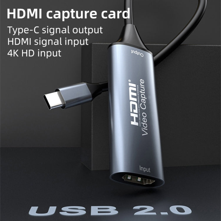 4K 30Hz HDMI to USB-C / Type-C HD Video Capture Card with Cable Reluova