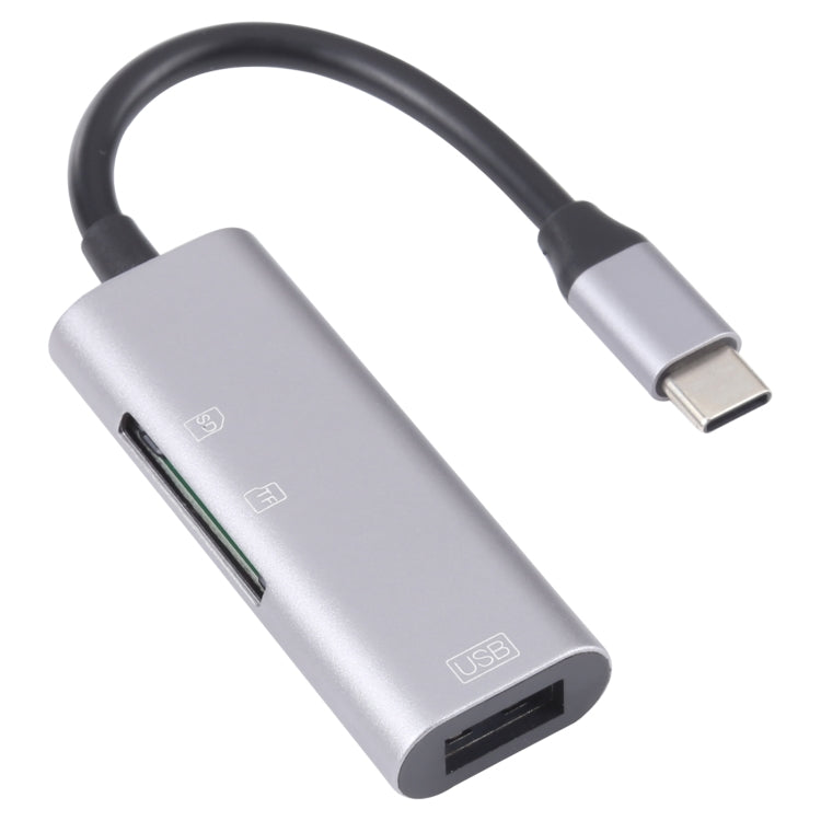 Адаптер NK-3040 3 в 1 USB-C / Type-C Male на USB Female + слоты для карт SD / TF, устройство для чтения карт SD / TF