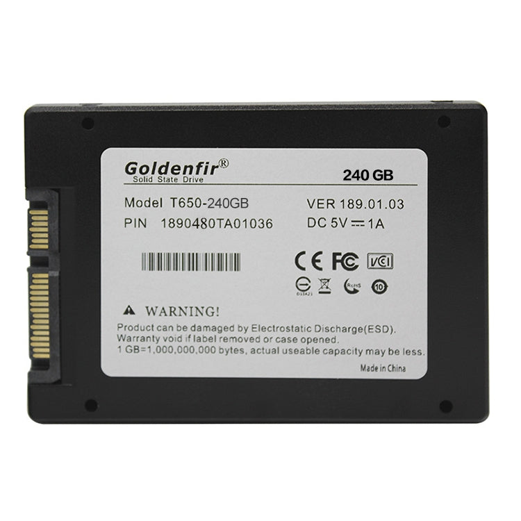 Goldenfir 2.5 inch SATA Solid State Drive, Flash Architecture: MLC, Capacity: 240GB