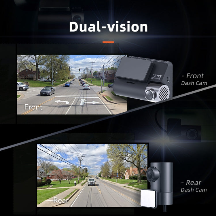 Xiaomi 70mai Dash Cam A800S-1 Dual Camera Car 3 inch 4K Dash Camera, Support GPS & Night Vision, International Edition