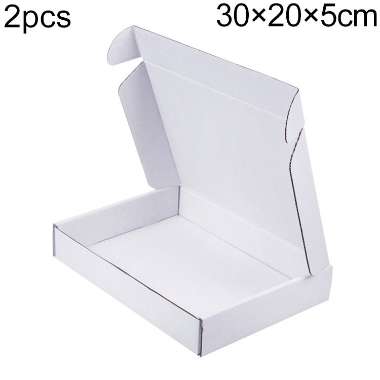 2pcs Shipping Box Clothing Packaging Box, Color: White, Size: 30x20x5cm My Store