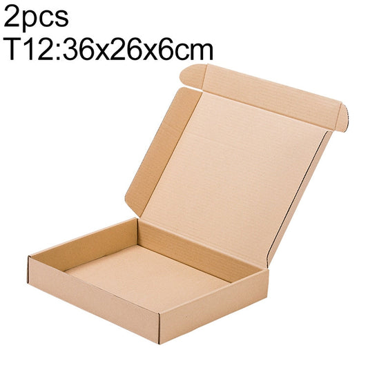 2pcs Kraft Paper Shipping Box Packaging Box, Size: T12, 36x26x6cm