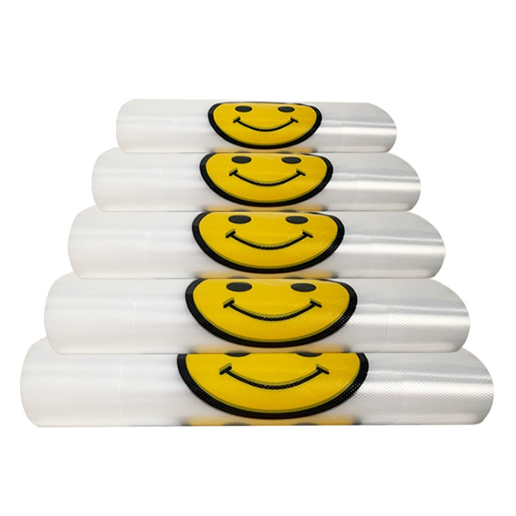 50pcs / Roll 3C Transparent Smiley Plastic Bag Shopping Bag Packaging Bag, Size: 22x35cm My Store