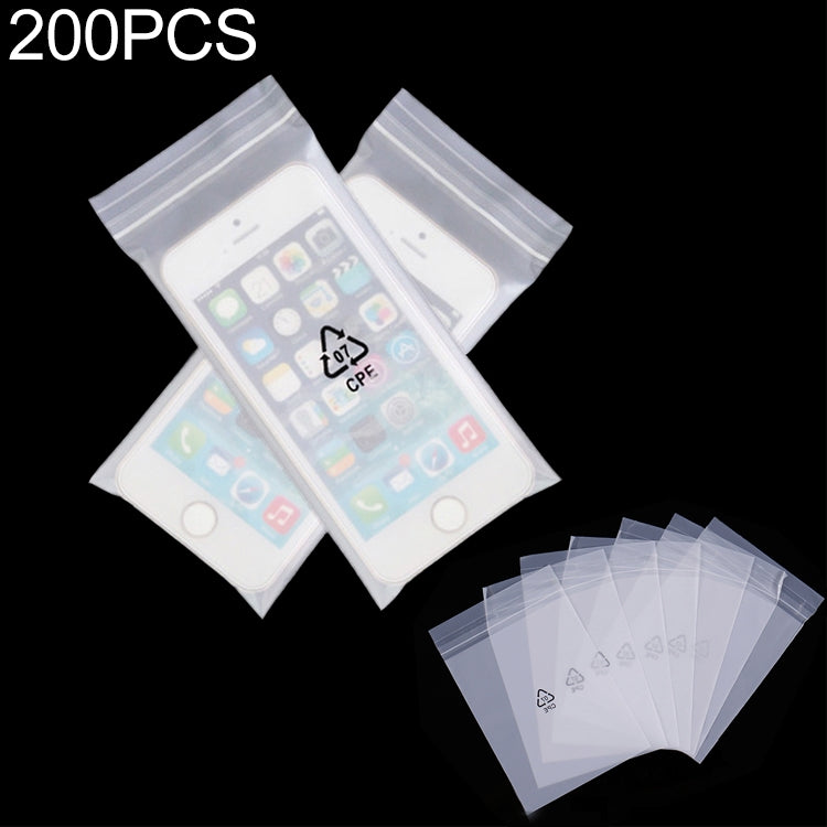 200 PCS Frosted Translucent CPE Self-adhesive Bag Zip Lock Bag Packaging Bag, Size: 10x13+2cm-Reluova