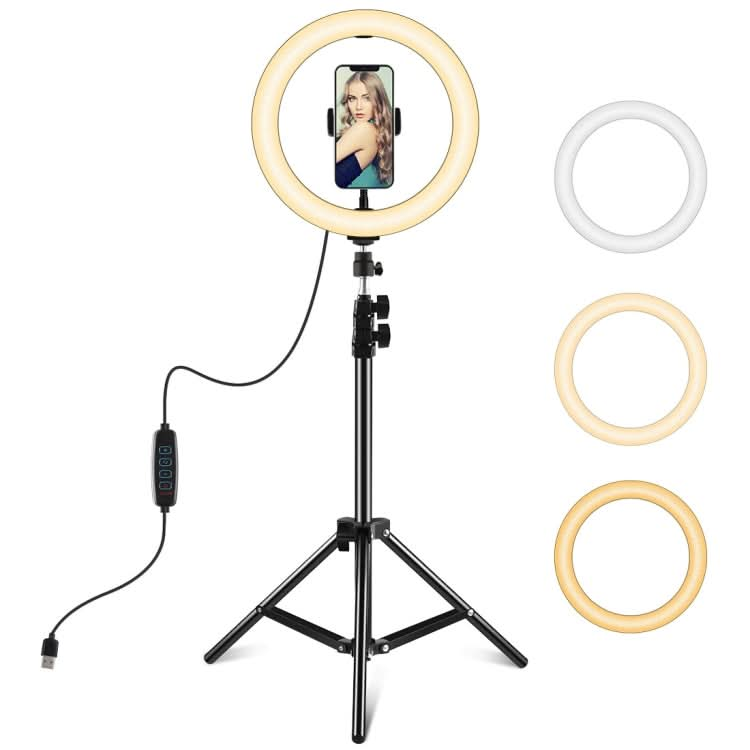 PULUZ 10.2 inch 26cm LED Ring Light  + 1.1m Tripod Mount Selfie Beauty Vlogging Video Light  Live Broadcast Kits My Store