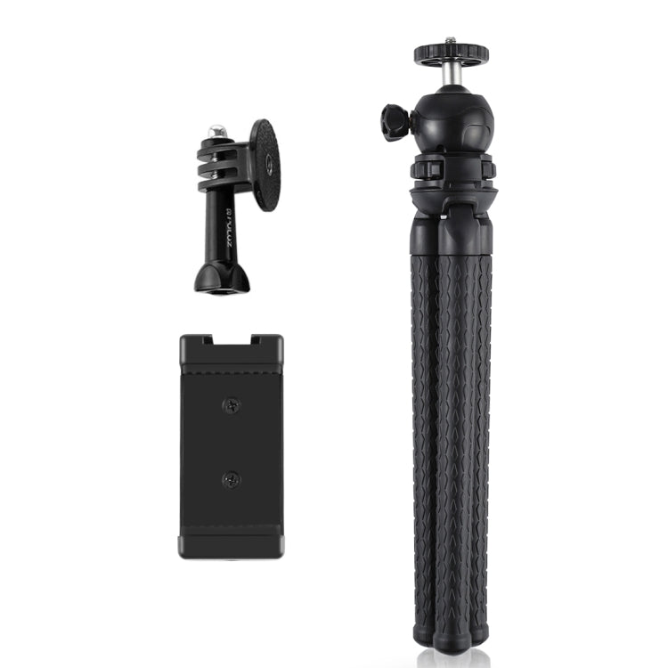 PULUZ Mini Octopus Flexible Tripod Holder with Ball Head & Phone Clamp + Tripod Mount Adapter & Long Screw for SLR Cameras, GoPro, Cellphone, Size: 30cmx5cm My Store