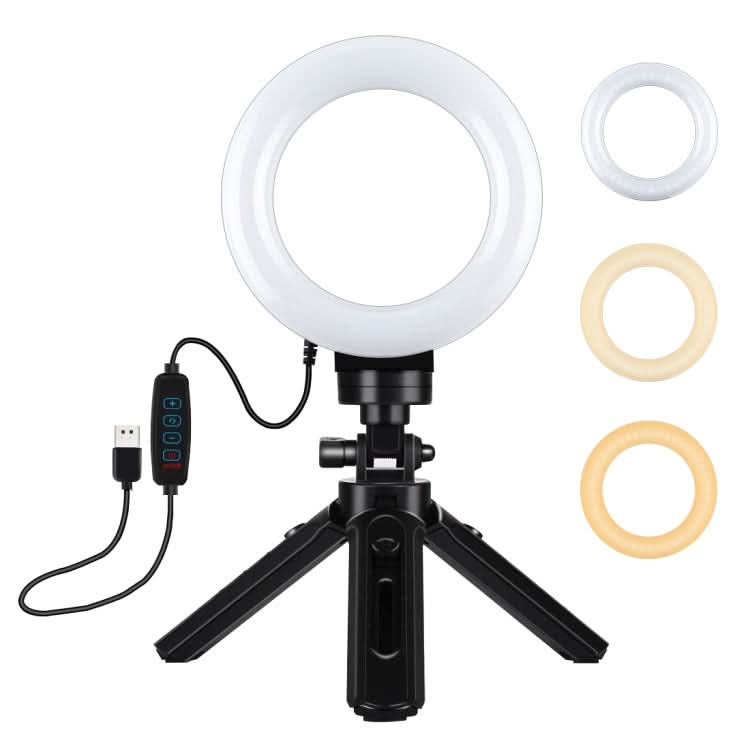 PULUZ 4.7 inch 12cm USB 3 Modes Dimmable LED Ring Vlogging Photography Video Lights + Pocket Tripod Mount Kit with Cold Shoe Tripod Ball Head My Store