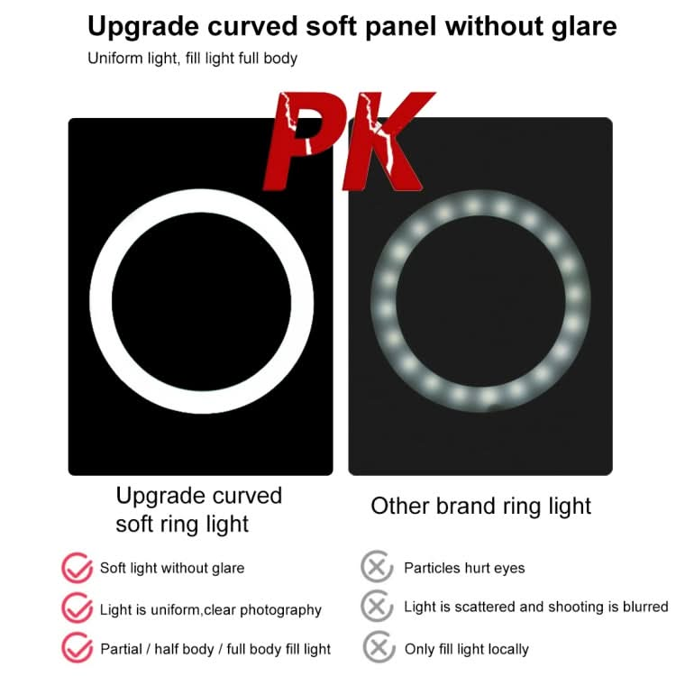 PULUZ 10.2 inch 26cm Ring Light + 1.1m Tripod Mount USB 3 Modes Dimmable Dual Color Temperature LED Curved Diffuse Light Vlogging Selfie Photography Video Lights with Phone Clamp & Selfie Remote Control My Store