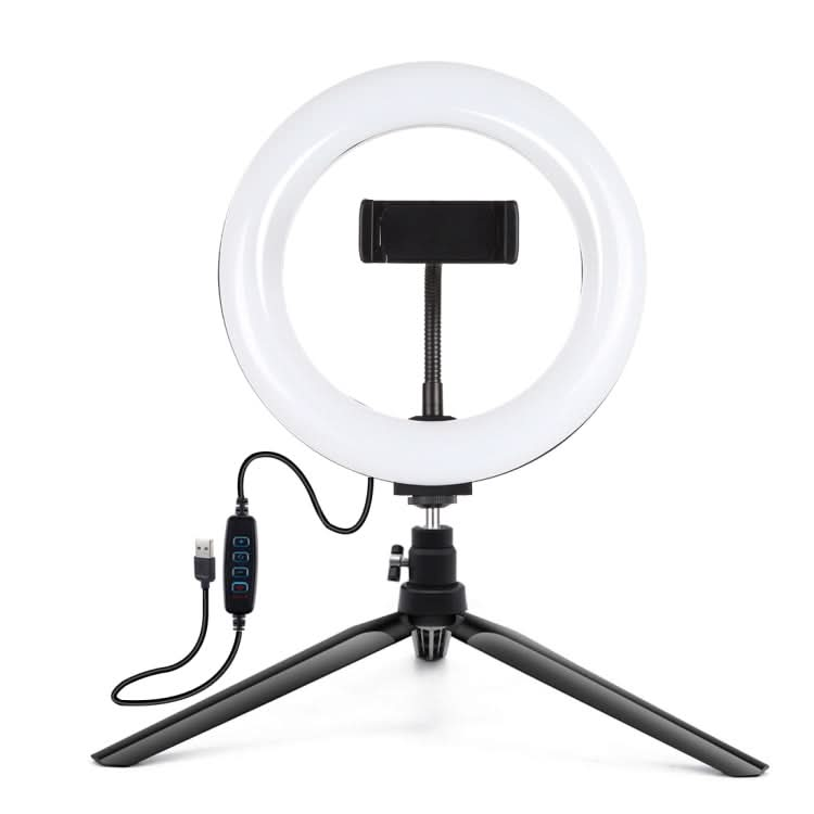 PULUZ 7.9 inch 20cm Light + Desktop Tripod Mount USB 3 Modes Dimmable Dual Color Temperature LED Curved Light Ring Vlogging Selfie Beauty Photography Video Lights with Phone Clamp My Store