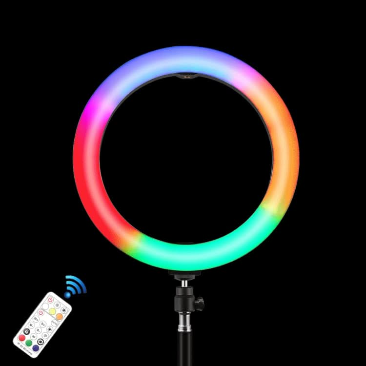 PULUZ 10.2 inch 26cm Marquee LED RGBWW Selfie Beauty Light  + 1.1m Tripod Mount 168 LED Dual-color Temperature Dimmable Ring Vlogging Photography Video Lights with Cold Shoe Tripod Ball Head & Remote Control & Phone Clamp My Store