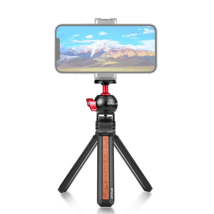 PULUZ Intarsien Holz Desktop Vlogging Live Stativ Halter mit Kugelkopf