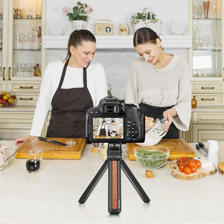 PULUZ Inlaid Wood Desktop Vlogging Live Tripod Holder with Ballhead