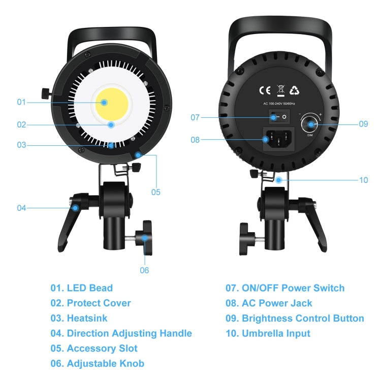 PULUZ 100W 5600K Studio Video Light + 2.8m Light Holder + 65cm Foldable Lantern Softbox Photography Kit