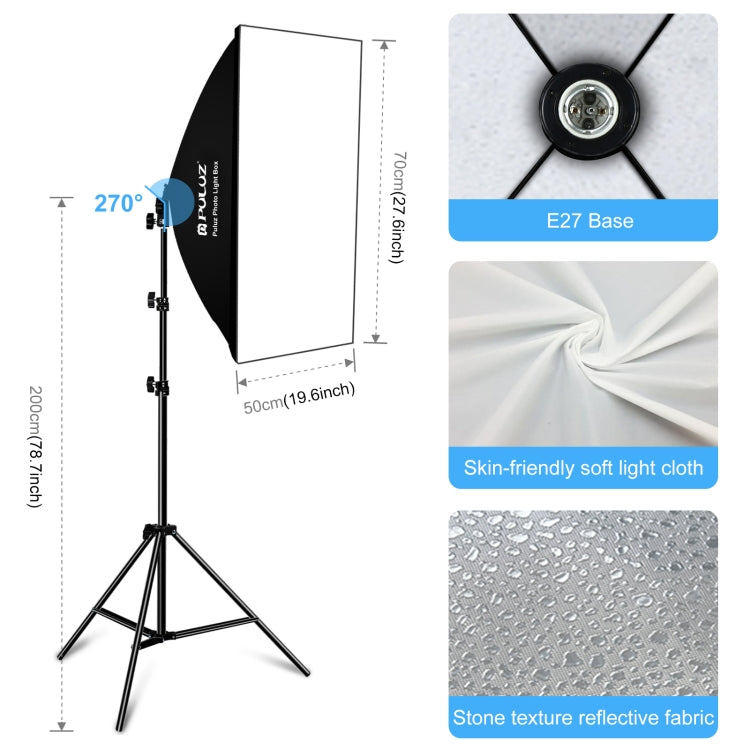 PULUZ LED Light Studio Softbox Photography Kit with Background & Reflective & Tripod Mount & Sandbags