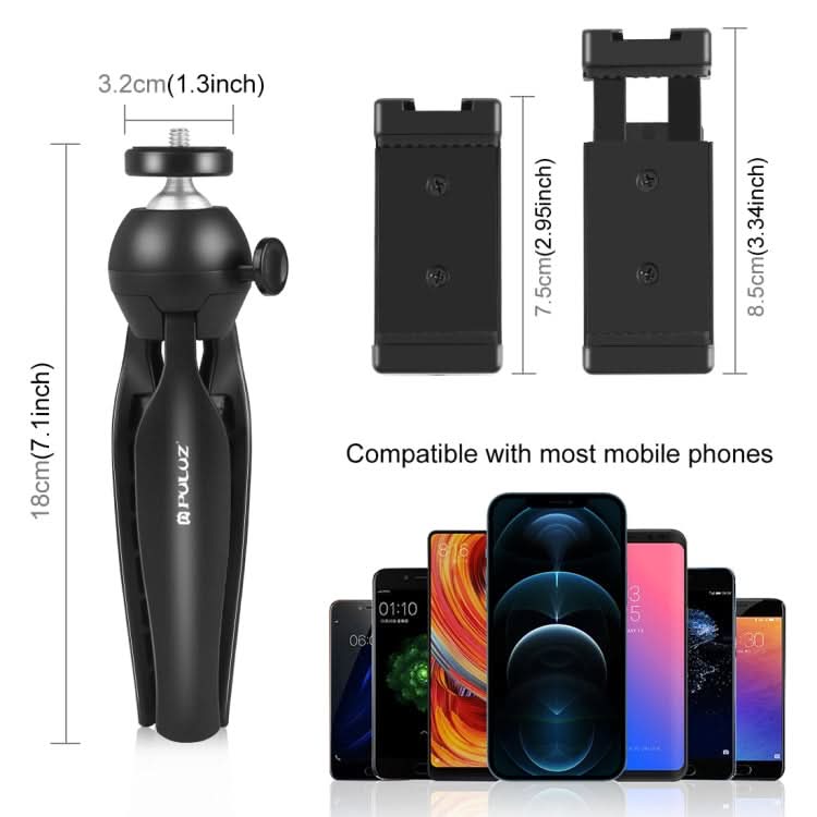 PULUZ Live Broadcast Smartphone Video Vlogger Kits Microphone + Tripod Mount + Phone Clamp Holder My Store