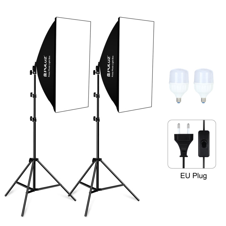 PULUZ Softbox Lighting Kit 2 PCS 50x70cm Professional Photo Studio Photography Light Equipment with 2 x E27 Socket Bulb Photography Lighting Kit