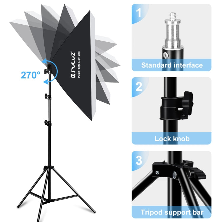 PULUZ Softbox Lighting Kit 2 PCS 50x70cm Professional Photo Studio Photography Light Equipment with 2 x E27 Socket Bulb Photography Lighting Kit