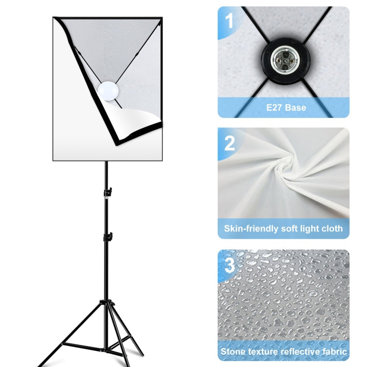 PULUZ Softbox Lighting Kit 2 PCS 50x70cm Professional Photo Studio Photography Light Equipment with 2 x E27 Socket Bulb Photography Lighting Kit