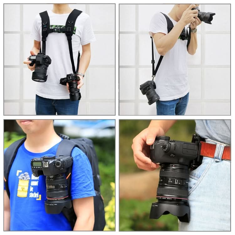 PULUZ 3 in 1 Multi-functional Bundle Waistband Strap + Double Shoulders Strap + Capture Camera Clip Kits with Hook for SLR / DSLR Cameras My Store