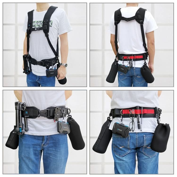 PULUZ 3 in 1 Multi-functional Bundle Waistband Strap + Double Shoulders Strap + Capture Camera Clip Kits with Hook for SLR / DSLR Cameras My Store