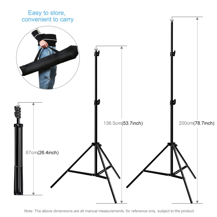 PULUZ 2.9x2m Photo Studio Background Support Stand Backdrop Crossbar Bracket Kit with Red / Blue / Green Backdrops