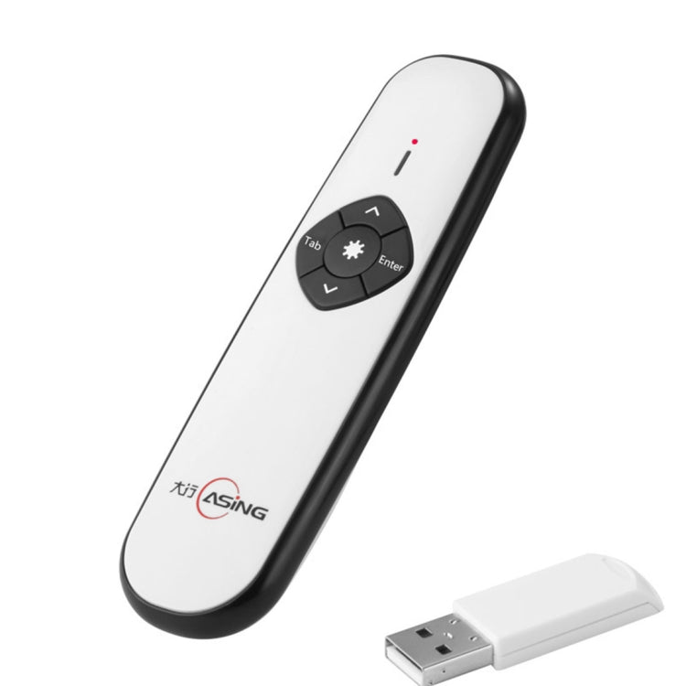 ASiNG A800 USB Charging 2.4GHz Wireless Presenter PowerPoint Clicker Representation Remote Control Pointer, Control Distance: 100m My Store