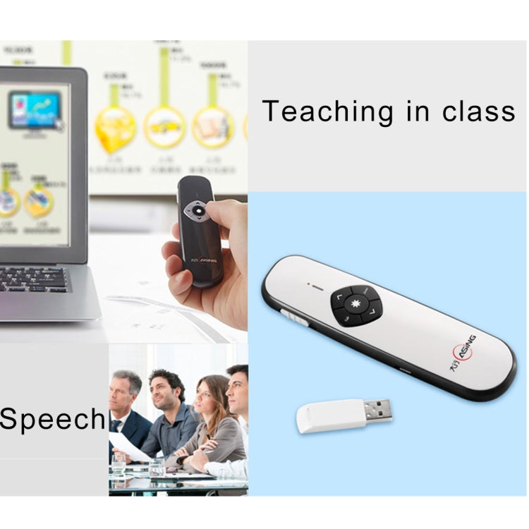 ASiNG A800 USB Charging 2.4GHz Wireless Presenter PowerPoint Clicker Representation Remote Control Pointer, Control Distance: 100m My Store