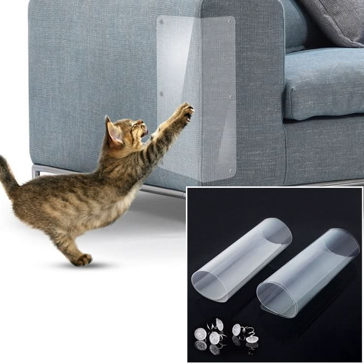 2pcs/pack Cat Scratch Protection PVC Sofa Anti-scratch Stickers , Size: 15x47cm-Reluova