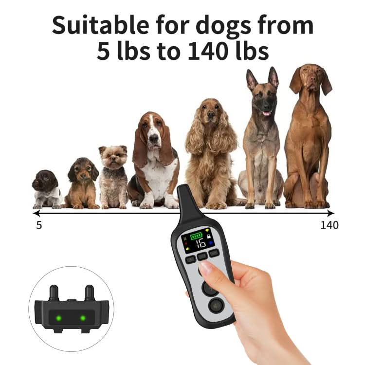 Tsattine T11 Dog Training Device Anti-Bark Waterproof Pet Training Collar, One to One.