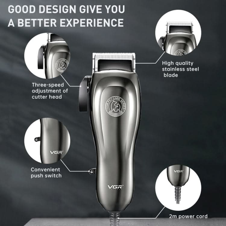 VGR V-206 Pet Barber Electric Hair Clipper, EU Plug - Reluova