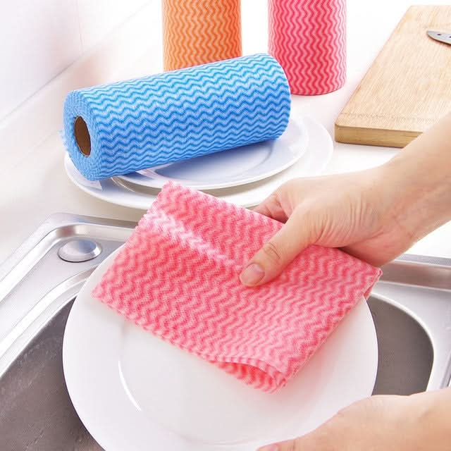 50 Sheets Non-Woven Disposable Washing Towels Dishcloth-Reluova