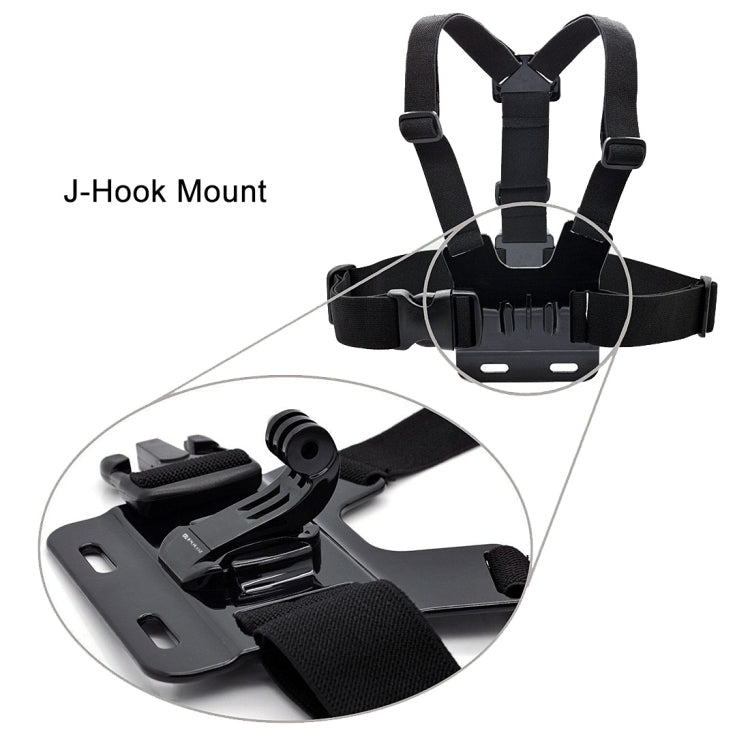 PULUZ Black Vertical Surface J-Hook Buckle Mount for PULUZ Action Sports Cameras Jaws Flex Clamp Mount for GoPro Hero12 Black / Hero11 /10 /9 /8 /7 /6 /5, Insta360 Ace / Ace Pro, DJI Osmo Action 4 and Other Action Cameras