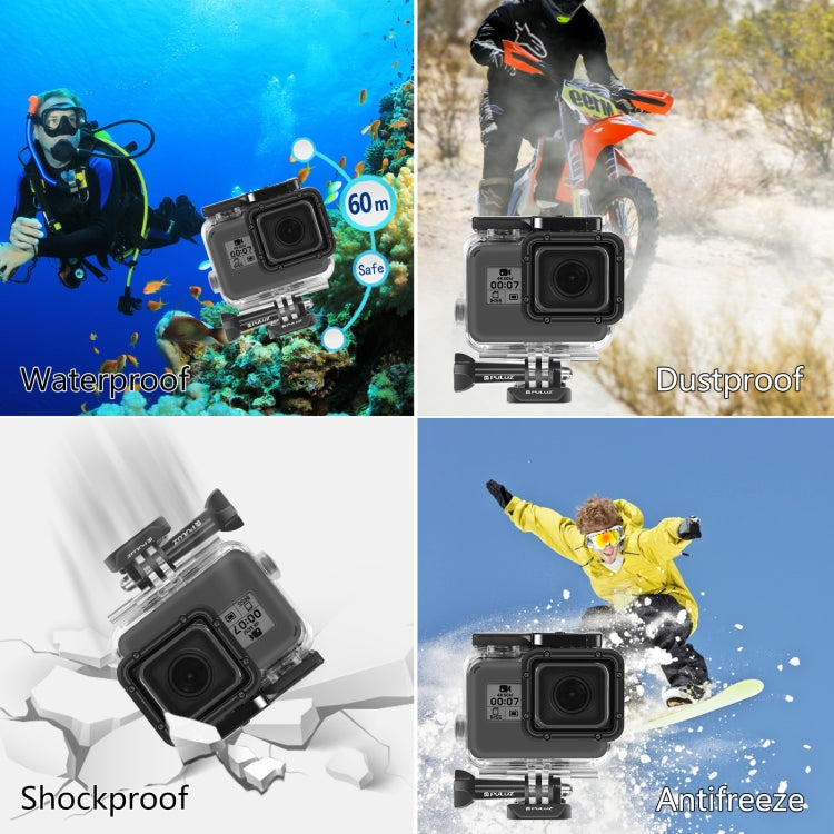 PULUZ for GoPro HERO(2018) / HERO7 Black /6 /5 60m Underwater Waterproof Housing Diving Protective Case with Buckle Basic Mount & Screw My Store