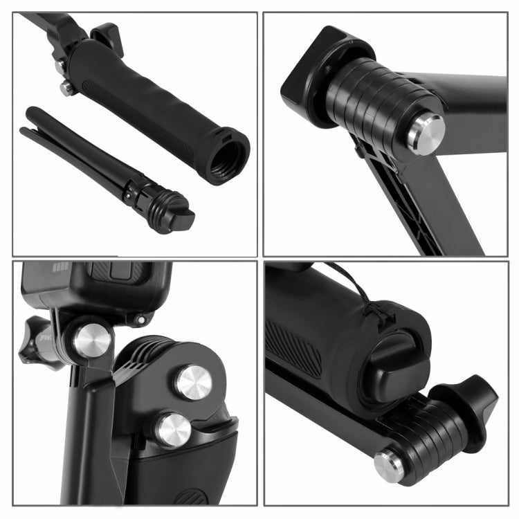 PULUZ 3-Way Grip Foldable Tripod Selfie-stick Extension Monopod for GoPro, Insta360 ONE R, DJI Osmo Action and Other Action Cameras, Length: 20-58cm My Store