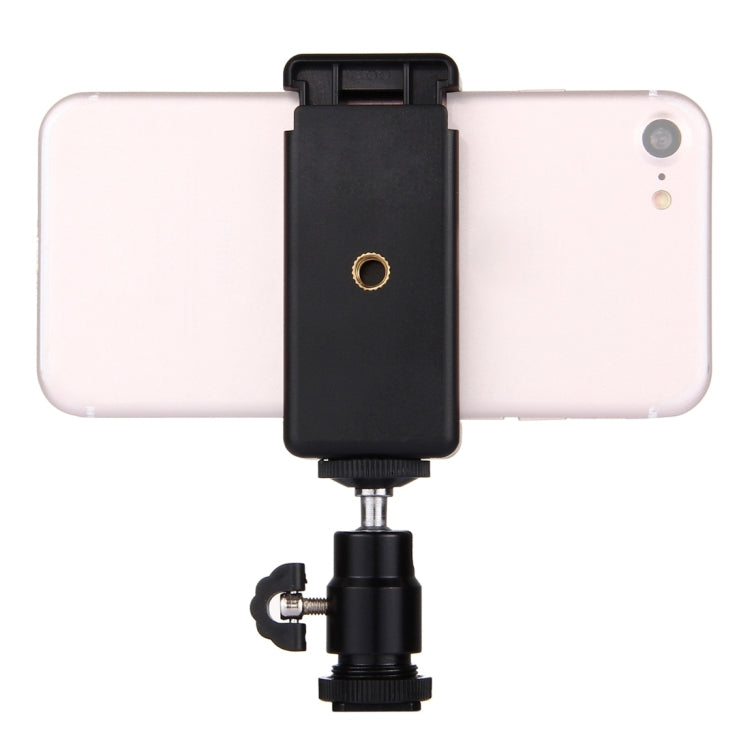 PULUZ 1/4 inch Hot Shoe Tripod Head +  Tripod Stand Clamp for iPhone, Samsung, Huawei, HTC, 5.5cm - 8cm Width Smartphones My Store