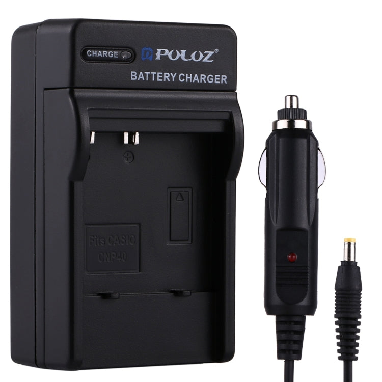 PULUZ Digital Camera Battery Car Charger for CASIO CNP40 Battery My Store