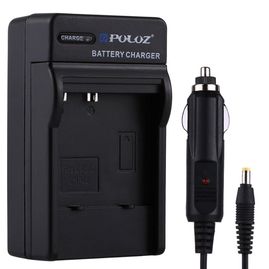 PULUZ Digital Camera Battery Car Charger for CASIO CNP40 Battery