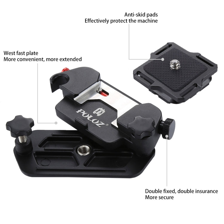 PULUZ Capture Camera Clip Aluminum Alloy Quick Release Clip with Plate My Store