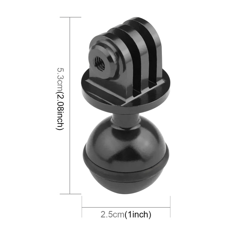 PULUZ  CNC Aluminum Ball Head Adapter Mount for GoPro Hero12 Black / Hero11 /10 /9 /8 /7 /6 /5, Insta360 Ace / Ace Pro, DJI Osmo Action 4 and Other Action Cameras, Diameter: 2.5cm My Store