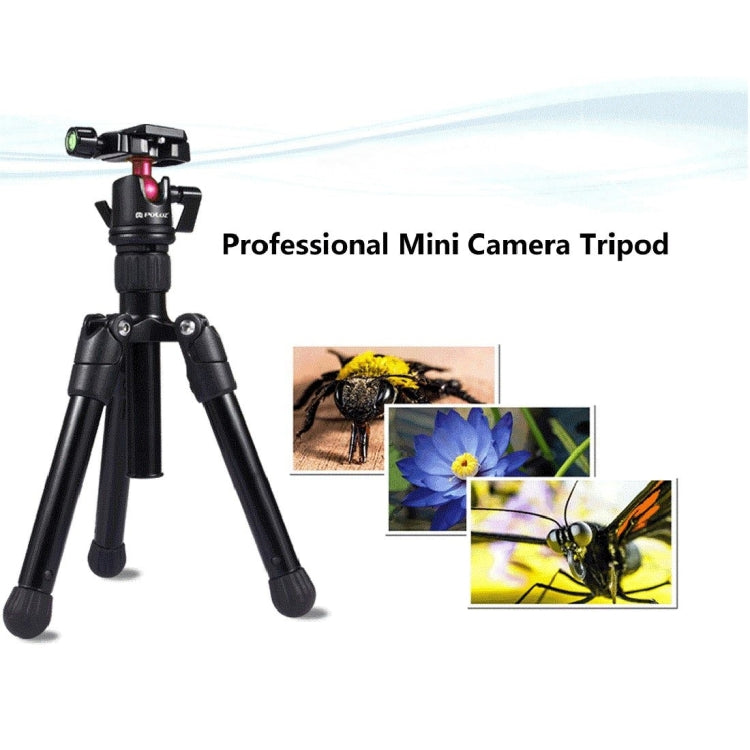 PULUZ  Pocket Mini Microspur Photos Magnesium Alloy Tripod Mount with 360 Degree Ball Head  for DSLR &  Digital Camera, Adjustable Height: 24.5-57cm, Load Max: 3kg My Store