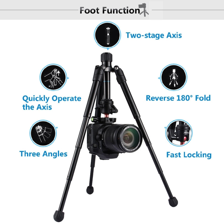 PULUZ Pocket Mini Microspur Photos Stativhalterung aus Magnesiumlegierung mit 360-Grad-Kugelkopf für DSLR- und Digitalkameras, einstellbare Höhe: 24,5 – 57 cm, maximale Tragkraft: 3 kg