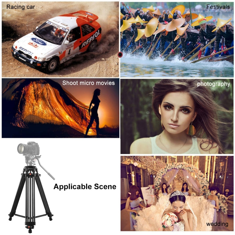 PULUZ Professional Heavy Duty Camcorder Aluminum Alloy Tripod