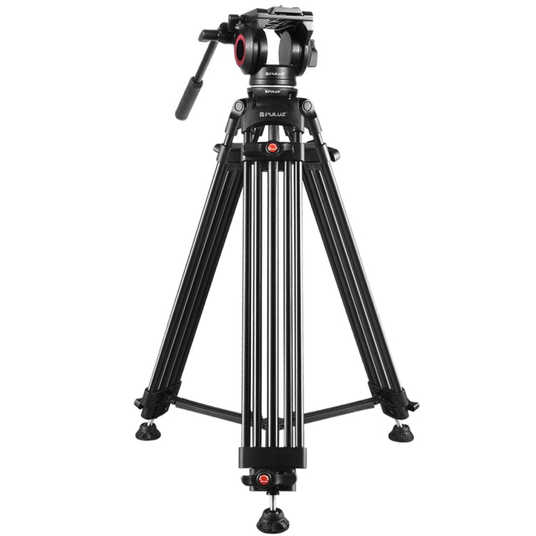 PULUZ 3 in 1 (Tripod + Bowl Adapter + Fluid Drag Head) Heavy Duty Video Camcorder Aluminum Alloy Tripod Mount Kit for DSLR / SLR Camera, Adjustable Height: 62-152cm