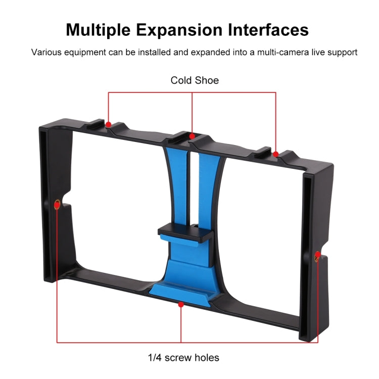 PULUZ Vlogging Live Broadcast Smartphone Video Rig Filmmaking Recording Handle Stabilizer Bracket for iPhone, Galaxy, Huawei, Xiaomi, HTC, LG, Google, and Other Smartphones