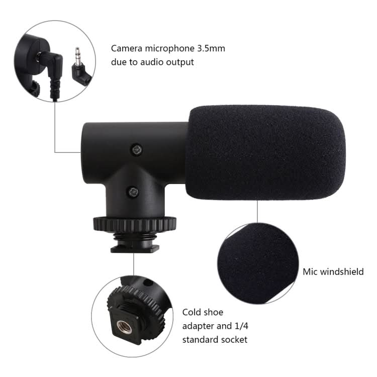 PULUZ 3.5mm Audio Stereo Recording Vlogging Professional Interview Microphone for DSLR & DV Camcorder, Smartphones My Store