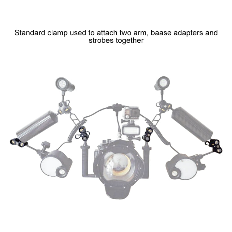 PULUZ Dual Aluminum Alloy Clamp for Underwater Arm System