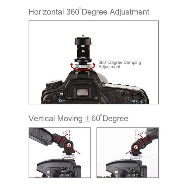 PULUZ Panorama Damping Two-dimensional Hot Shoe Head Multi-function Bracket