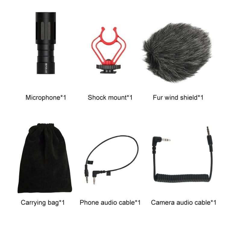 PULUZ Professional Interview Condenser Video Shotgun Microphone with 3.5mm Audio Cable for DSLR & DV Camcorder My Store