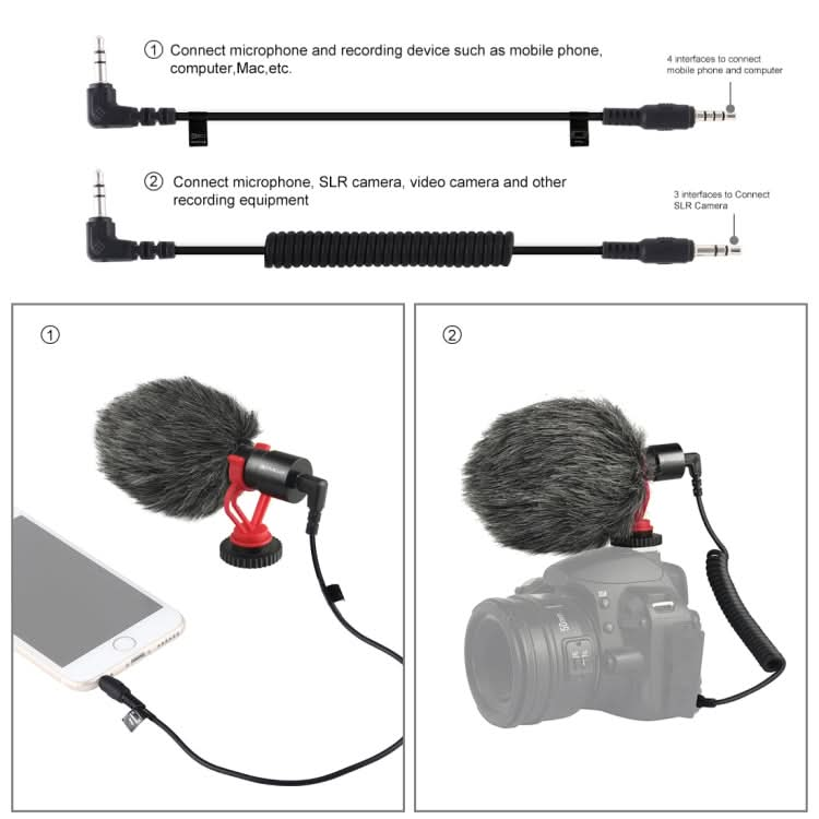 PULUZ Professional Interview Condenser Video Shotgun Microphone with 3.5mm Audio Cable for DSLR & DV Camcorder My Store